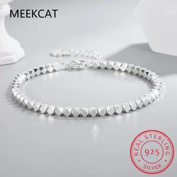 15+3cm Simple Irregular Bracelets For Women Silver 925 Sterling Jewelry Fine 925 Sterling Silver Women's Bracelet ZM1378