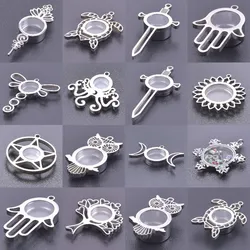 1Pc Gothic Star Moon Sword Cross Glass Locket  Box Pendant Stainless Steel Sea Animal Memorial Ashes Medaillon Pendentif Jewelry