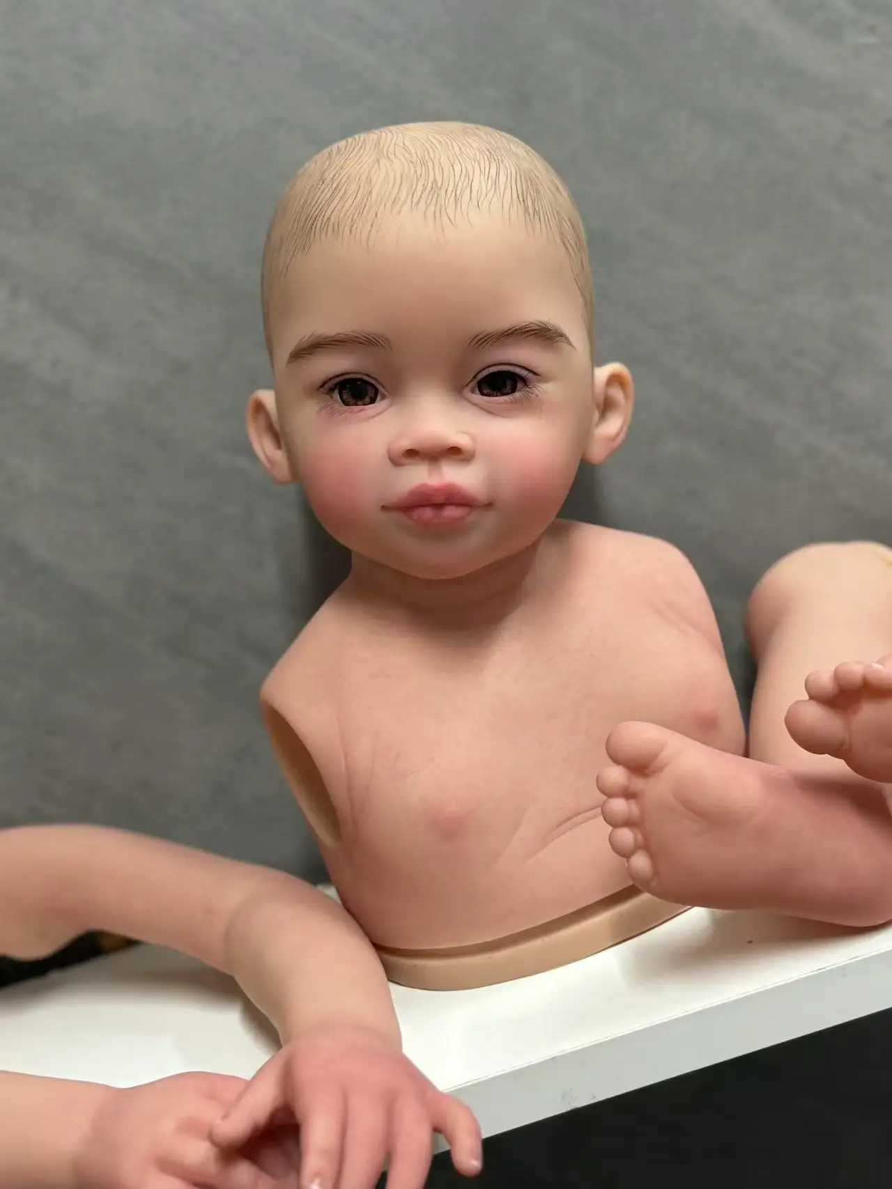 DLS 32 pulgadas، Reborn Baby Meili con pelo pintado، pieza DIY con cuer de tela y conectores