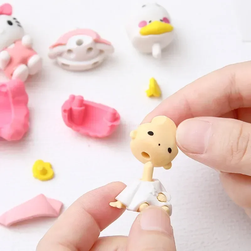 12pcs Sanrio Cute Eraser Kawaii Hello Kitty Detachable Assembly Gift Box Eraser Student Holiday Prizes Small Gifts Wholesale image 5