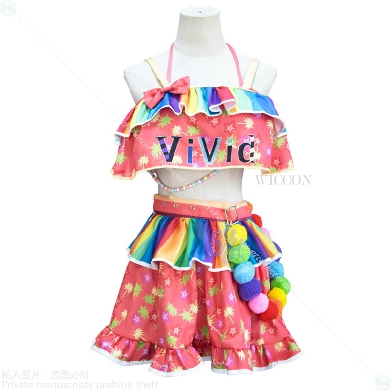 Natsuki Mikuru Cosplay Anime Aikatsu！ Costume Kawaii Idol Stage Uniform Sexy Swimming Bikini Jirai Kei Girls Halloween Party Cos