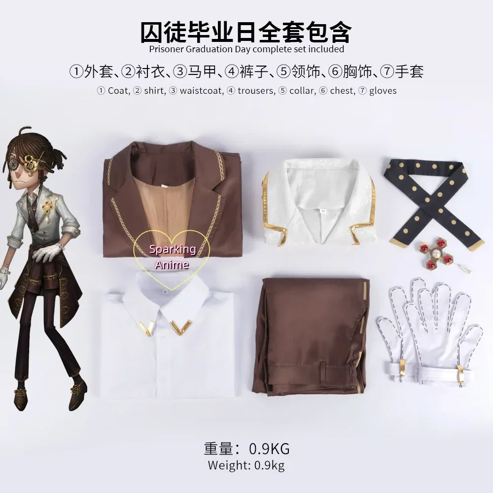 

Cosplay Costume Wig Gloves Shirt Pants Belt Pendant Uniform Suit 2026 Identity V Prisoner Cosplay Luca Balsa Graduation Day