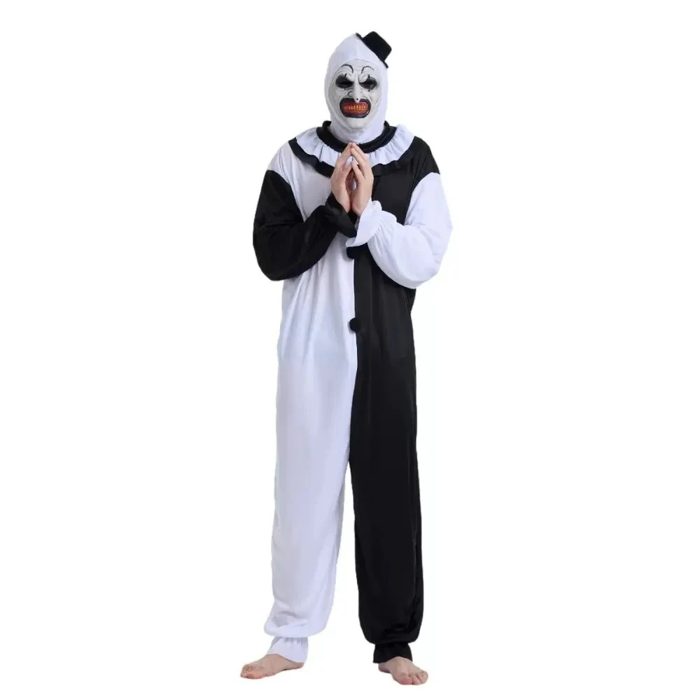 

Terrifier Art Clown Joker Cosplay Costume Men Jumpsuit Women Role Play Fancy Dress Up Horror Dress Suit Halloween Carnival Party