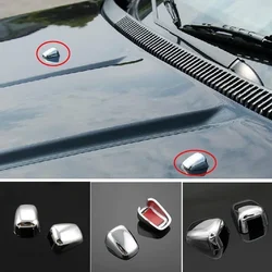 2PCS Car Front Wiper Water Spray Nozzle Covers For Jeep For Grand For Cherokee 2011-2016 Exterior Part ABS Chrome Trim Silver