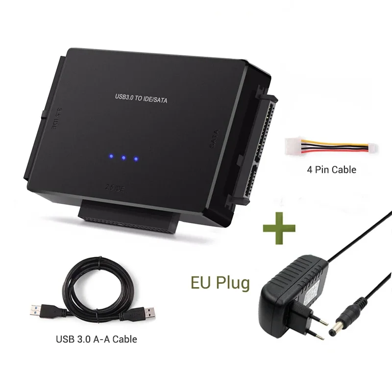 Adapter USB 3.0 na SATA IDE do dysków twardych Kabel konwertujący do 3,5-calowych dysków twardych/SSD CD DVD ROM CD-RW Adapter IDE SATA 3 w 1