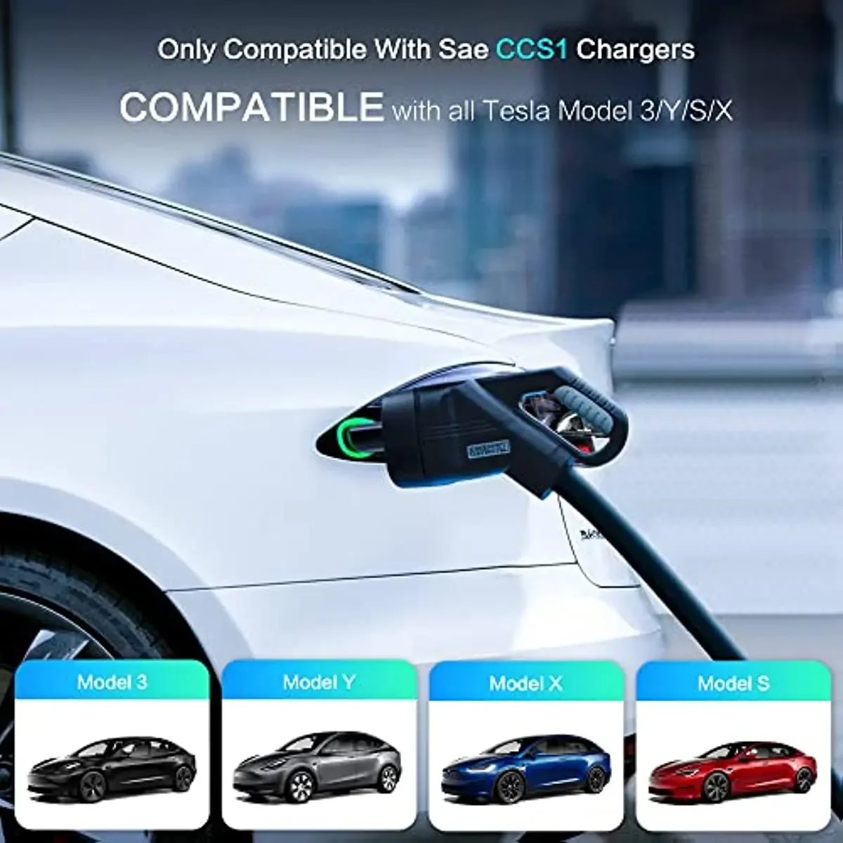 DC Fast Charging Compatible with Tesla Model3 Y S X-CCS Charger Adapter  Support Any Level 3 Fast Charging Station with CCS Plug