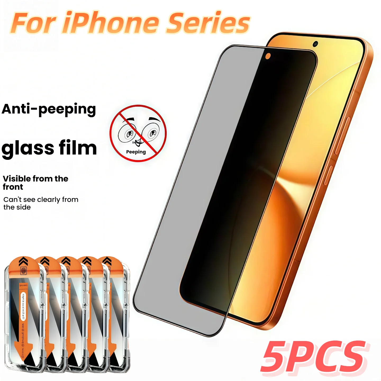 

5Pcs Anti-Spy Tempered Glass Screen Protector For iPhone 17 16e 16 Pro Max 15 14 13 12 Mini 11 XS XR HD Clear Mobile Phone