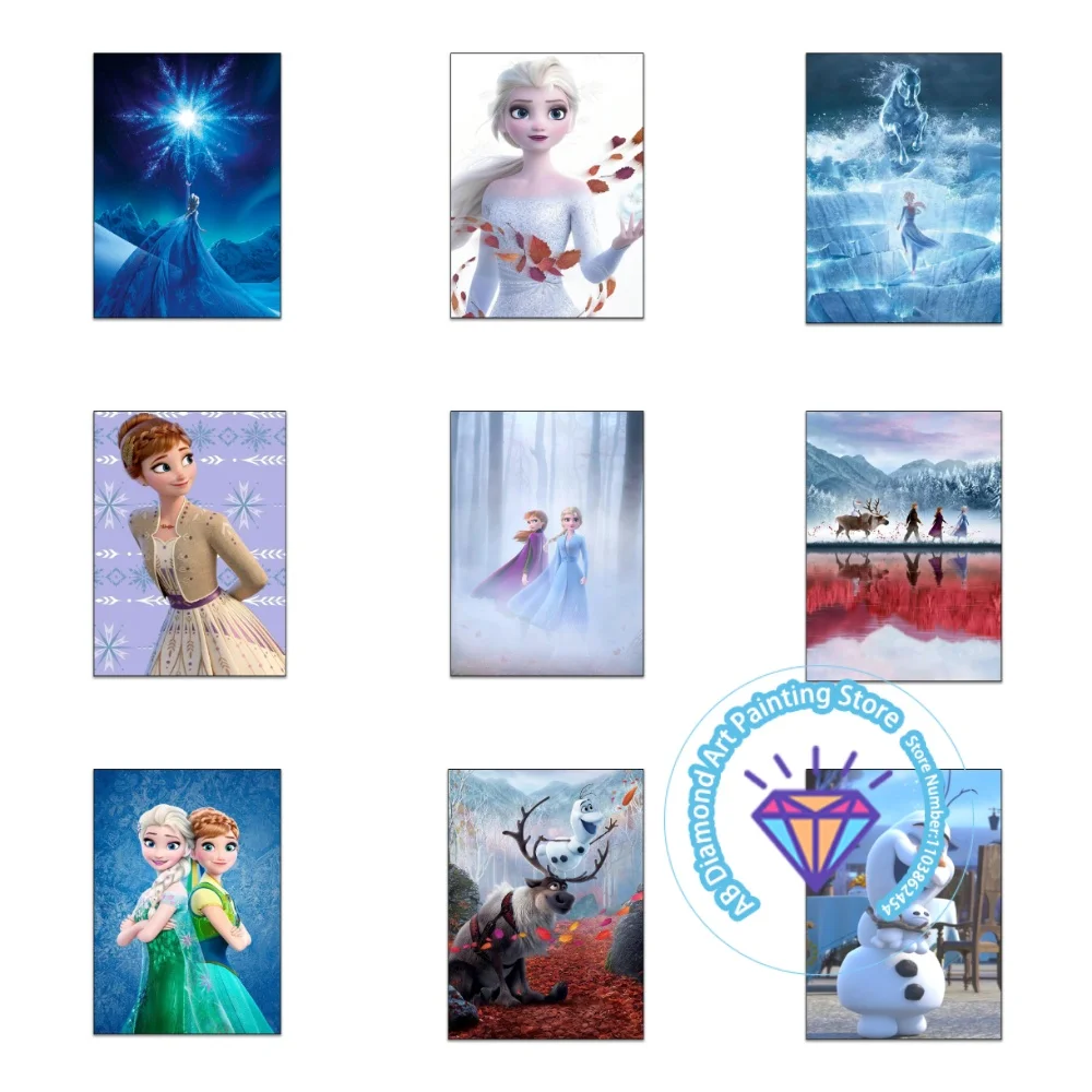 

Frozen Princess Elsa Anna Olaf AB Diamond Painting Kit Square Round Diamond 5D DIY Mosaic Handmade Art Exquisite Gift Home Decor