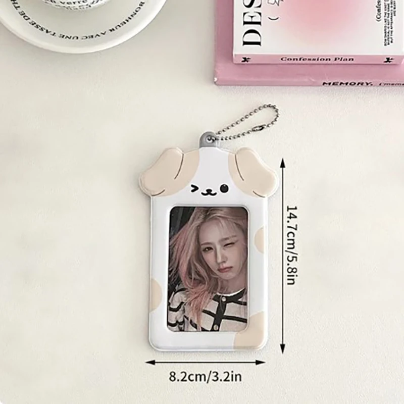 Soporte para sesión fotográfica de 1 piezas y 3 pulgadas, Soporte para tarjeta de fotos Kawaii Kpop, llavero Ins Idol, Protector para tarjetas fotográficas, fundas para tarjetas de autobús