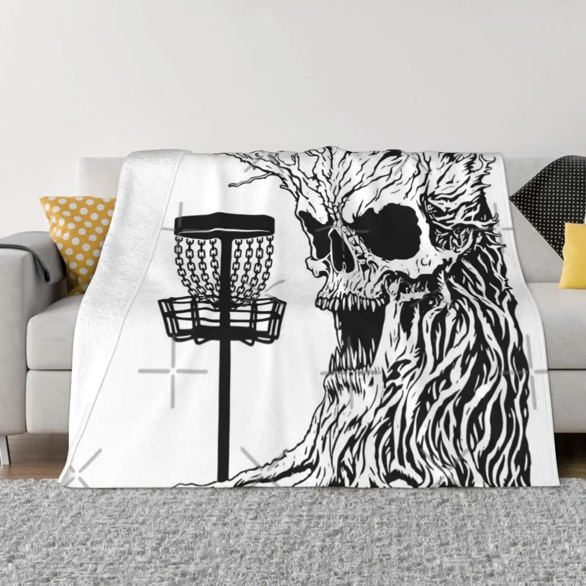 Funny Disc Golf Player Stupid Guardian Trees Skull Forest Four Seasons Universal Blanket Travel Can Be Laid Father's Day Gift