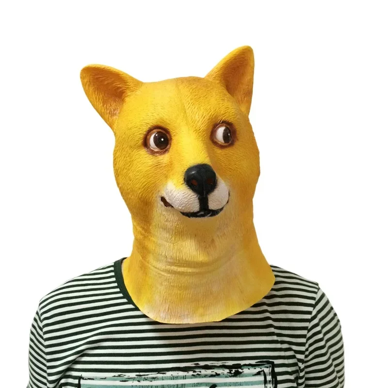 

2025 Halloween Dog Head Party Mask Shiba Inu Dog Animal Head Full Face Masks