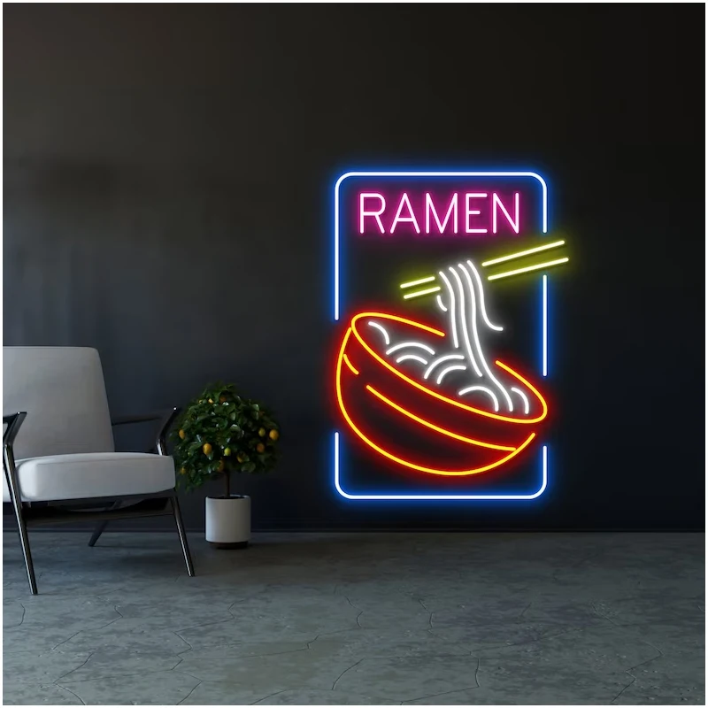 Custom Led Neon Bord Noedel Japans Voedsel Neon Licht Ramen Neon Bord Muur Hangend Bord Zakelijke Winkel Decor