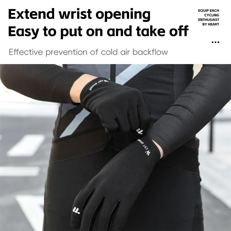 WEST BIKING Spring Autumn Full Fingers Breathable Cycling Gloves Men Women Sport Anti-shock Protective Bicycle Bike Gloves