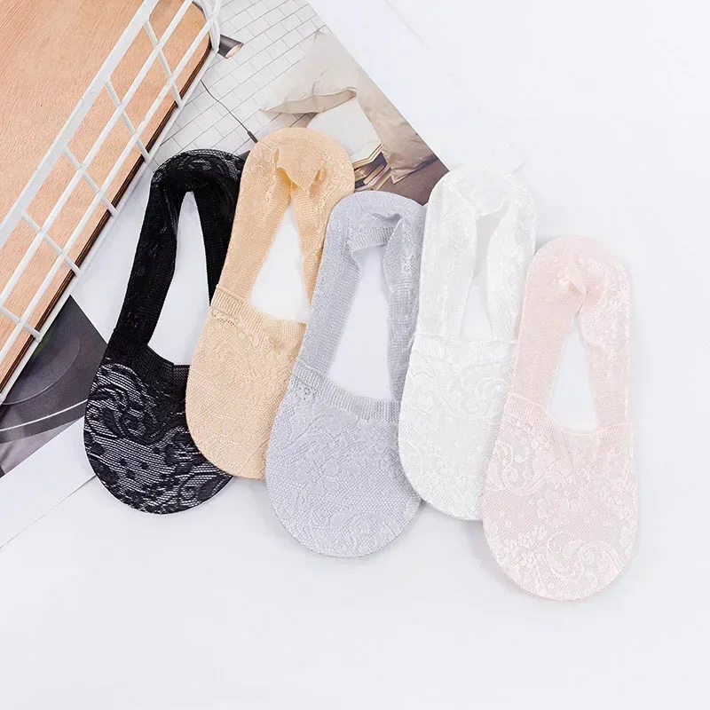5 Pairs/Lot Socks Women Boat Socks Summer Breathable Silicone Non-slip Thin Invisible Ankle Sock Fashion Transparent Short Sox image 6