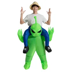 New Halloween Funny Riding Alien Inflatable Costume Festive Party Supplies Adult Stage Prop Performance Birthday Party Costume