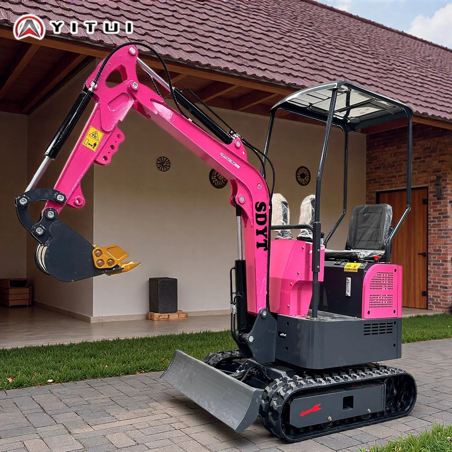 

Free Shipping Pink Customizable Mini Excavator 1.2 Ton Capacity New For Kubota Engine Machine Prices Farm Used Crawler Excavator