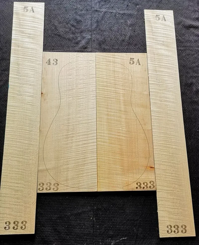 42 inch 5A master German tiger maple back side single board guitar material guitar making material