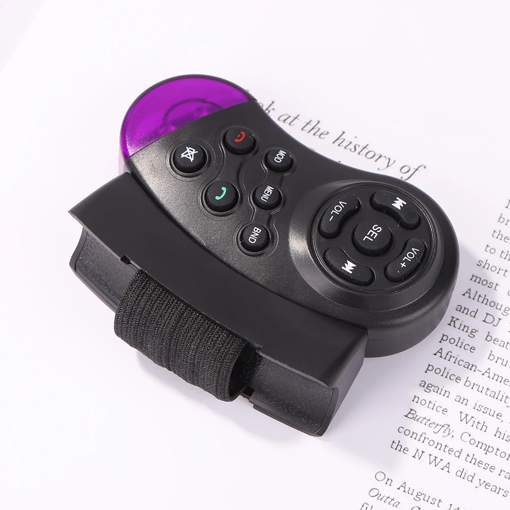 11-مفتاح عجلة توجيه سيارة التحكم عن بعد بطارية تعمل مركبة MP3 DVD زر ستيريو التحكم اللاسلكي لراديو السيارة DVD #5