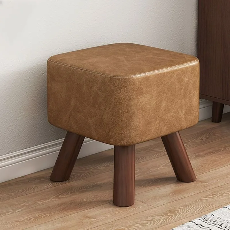 Small Low Stools Solid Wood Stools Entry Shoes Changing Stool Living Room Tea Table Stools Square Stool Sofa Side Stool Ottomans