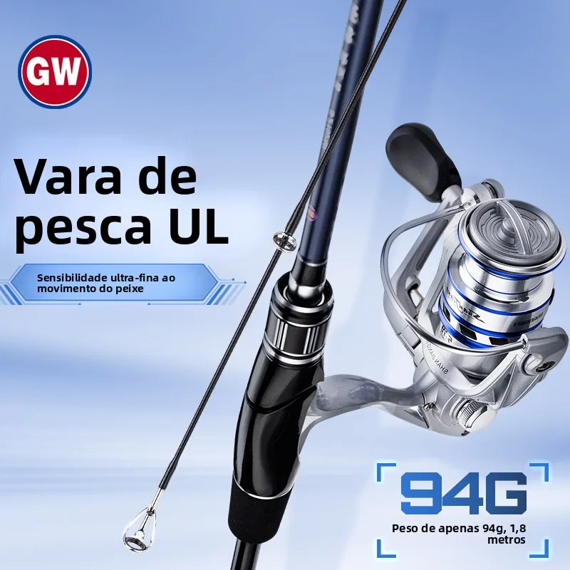 gw-guangwei-road-lure-ul-sensitive-carbon-fiing-rod-set-with-straight-gun-handle-for-light-baitcasting-clete-kit