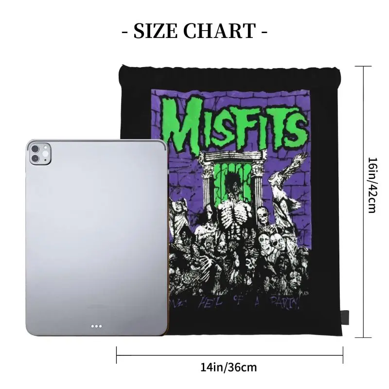 Misfits Earth Ad Tshirt 80S One Hell Of A Party Danzig Drawstring Bags Gym Bag Softback School Sport Bag