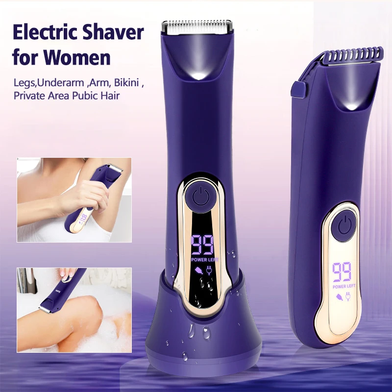 Electric Shaver for Women Legs, Lady Razors Hair Removal Waterproof Wet or Dry for Underarm Arm Bikini Private Area Pubic Hair