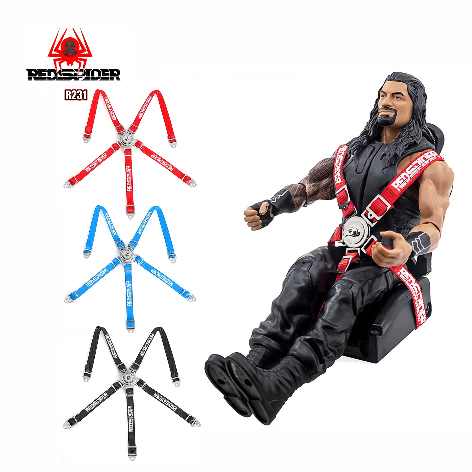 RED SPIDER Simulation Cab Car Seat Strap Chair Model Decoration Safety Belt for 1/10 RC Crawler Car Axial SCX10 III TRX6  Parts
