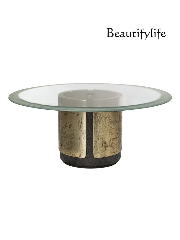 Light Luxury Modern Style Marble Dining Tables and Chairs Set round Band Turntable Large Apartment Italian Dining Table