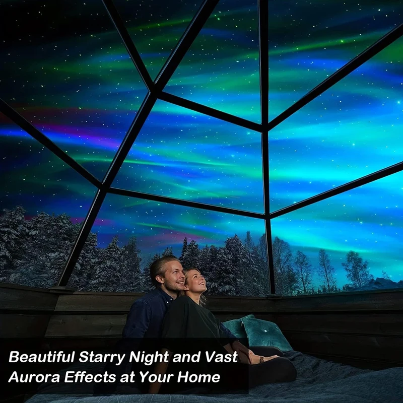 Star Projector USB 5V Aurora  Galaxy Night Light 360° Rotating with Remote Control Ocean Wave Northern Light Bedroom Party KTV