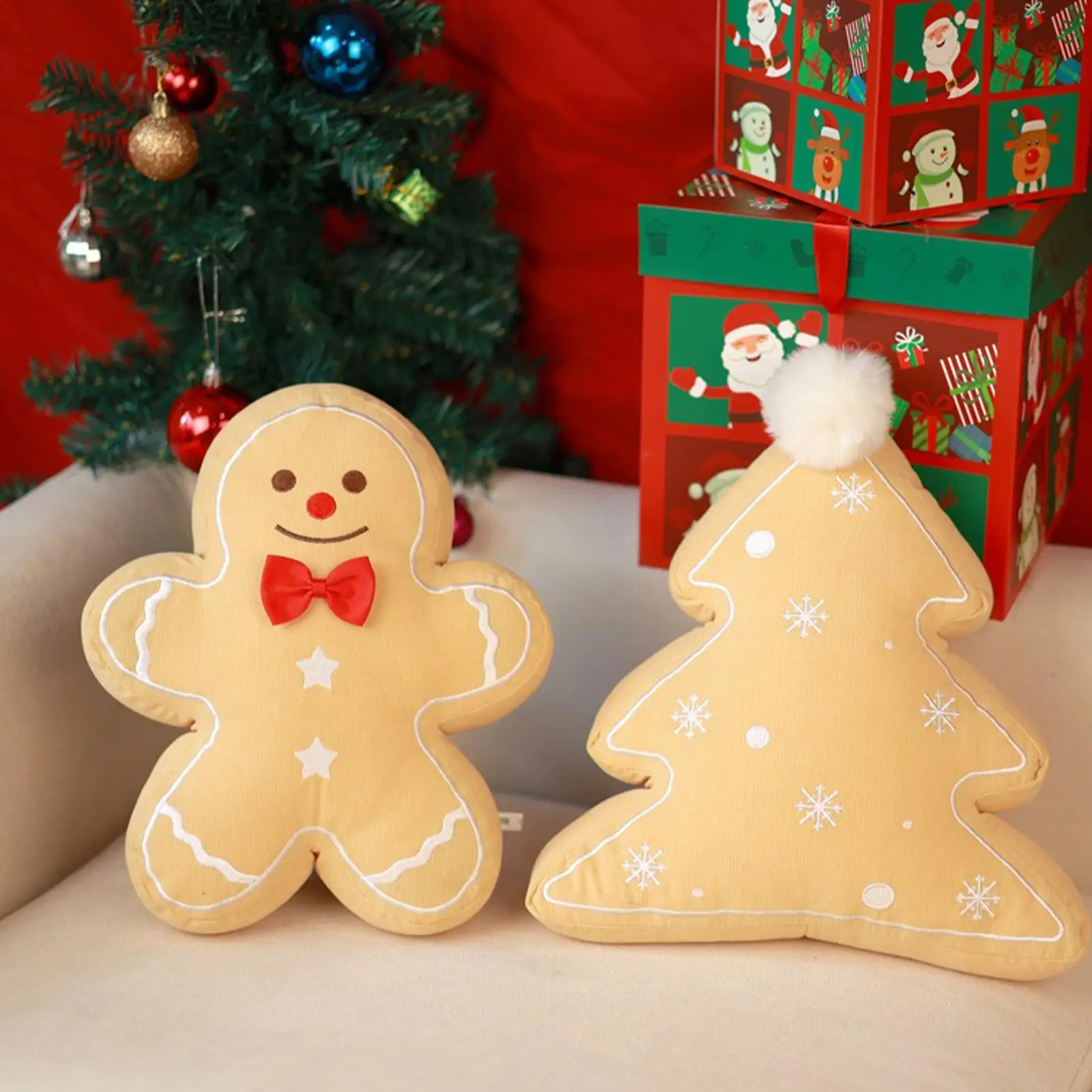 

Christmas Stuffed Toys Cute Doll Throw Pillows Kids Cuddly Toys Christmas Pillow for Bedroom Living Room Nursery Desktop Home