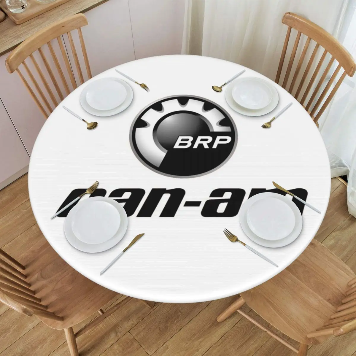 BRP Can Am Waterproof Round Tablecloth Oilproof Table Cloth for Kitchen Events Dining Table Cover