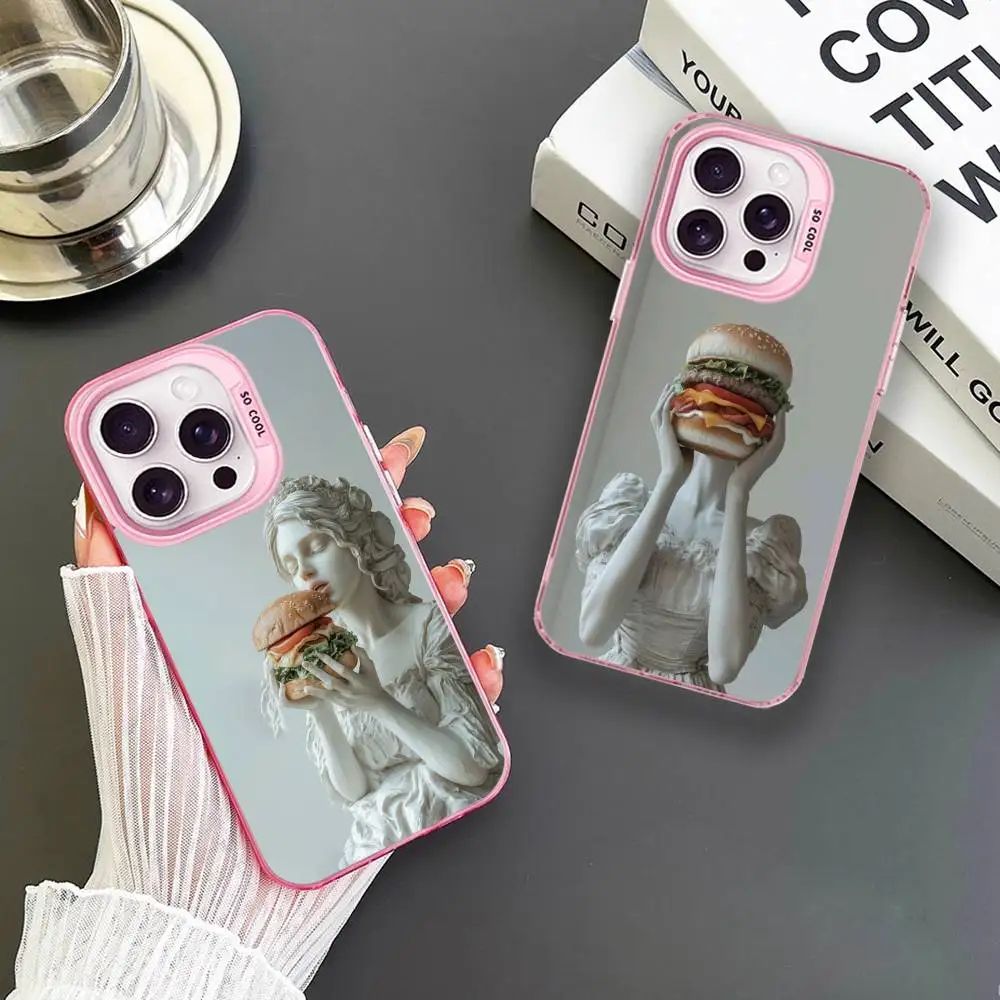 

Interesting White Sculpture Phone Case For iPhone 16,15,14,13,12,11,Mini,Pro,MAX Pink Matte Shockproof Cover