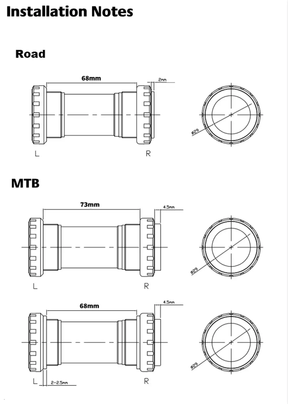 NEW ZRACE Bicycle Bottom Bracket BSA30 Bottom bracket, Bike Axis BB Crank Set BSA 30mm CNC for BB30 Crank to BSA Frame