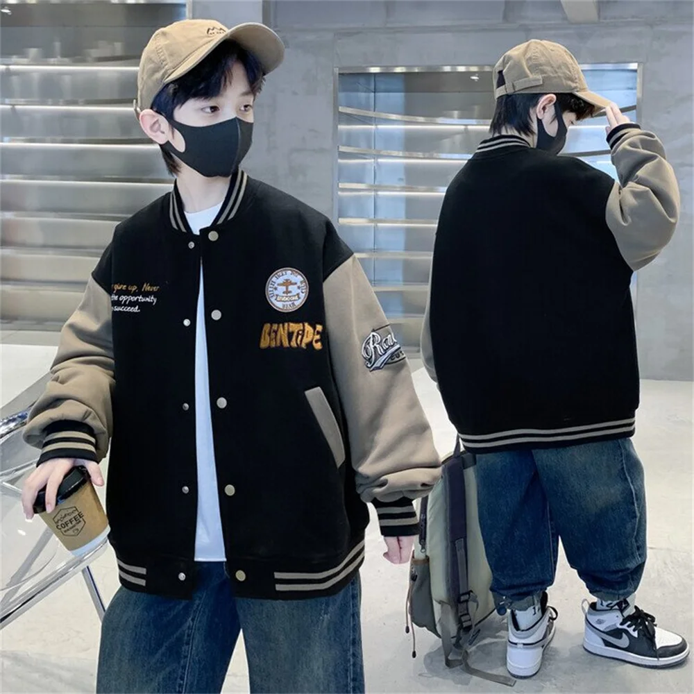 

835 Spring Korean Boys' Jacket Coat Version Of Casual Baseball Jersey For Big Boys' Hoodie Jacket