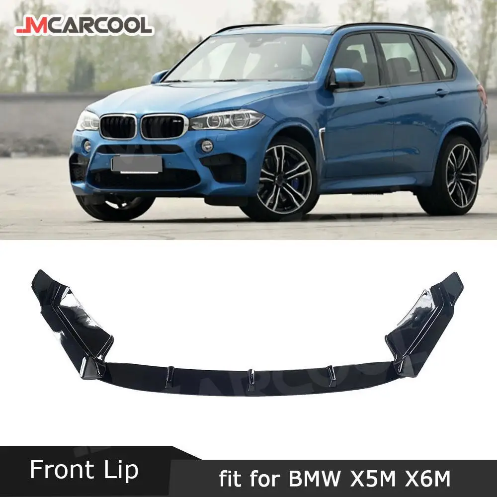 

ABS Gloss Black Front Bumper Lip Cover for BMW F85 X5M F86 X6M 2015 2016 2017 2018 Front Chin Bumper 3 Segments Accessories