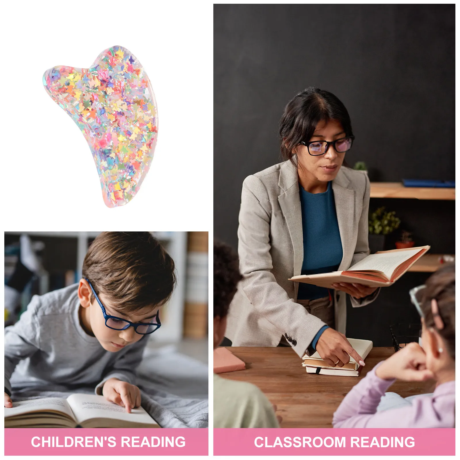 Peach Heart Book Page Holder – Smooth Texture Finger Bookmark for Reading, Portable Book Opener & Reading Accessory