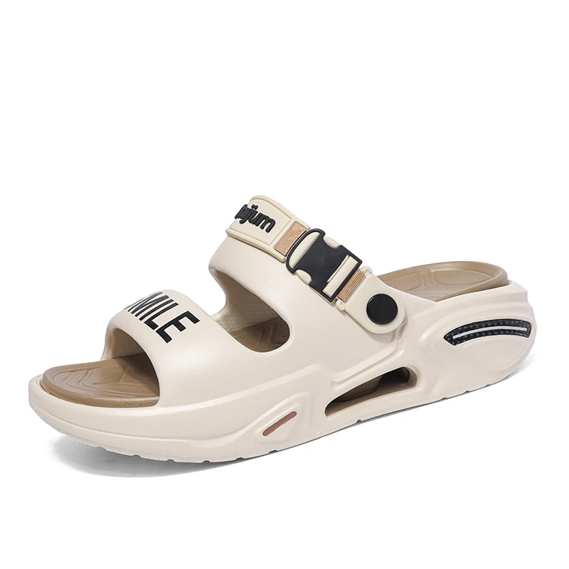 Nuevas zapatillas de hombre de gran tamaño, sandalias deportivas informales de suela gruesa a la moda, zapatos de playa al aire libre transpirables ligeros de EVA para hombre