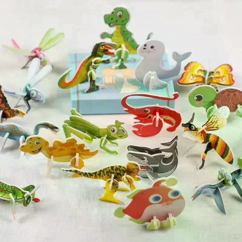 /Cna/3D Dinosaur Marine Animal Paper Jigsaw Puzzles Educational Toys For Kids Birthday Party Favors School Rewards Pinata 30Pc