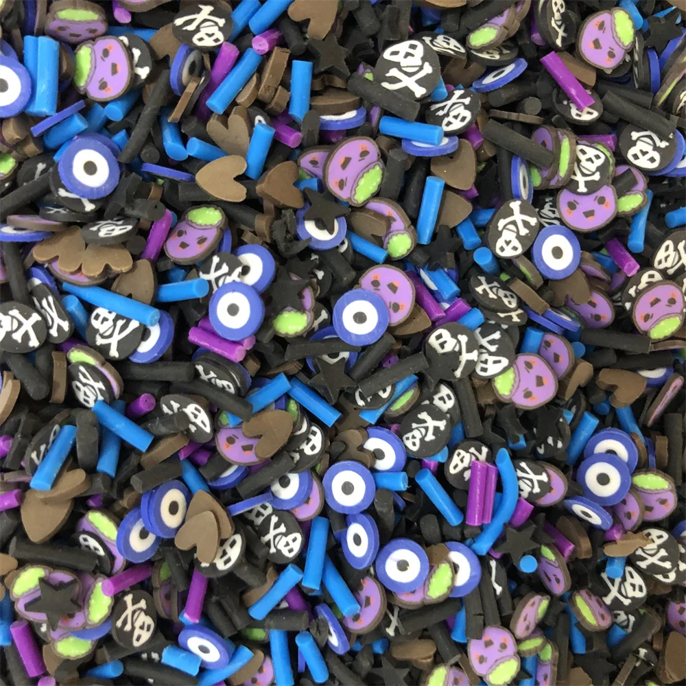 100g/Lot Polymer Cute Halloween Mix Clay Slices Sprinkles  for Crafts Making Nail Art ,Scrapbook DIY