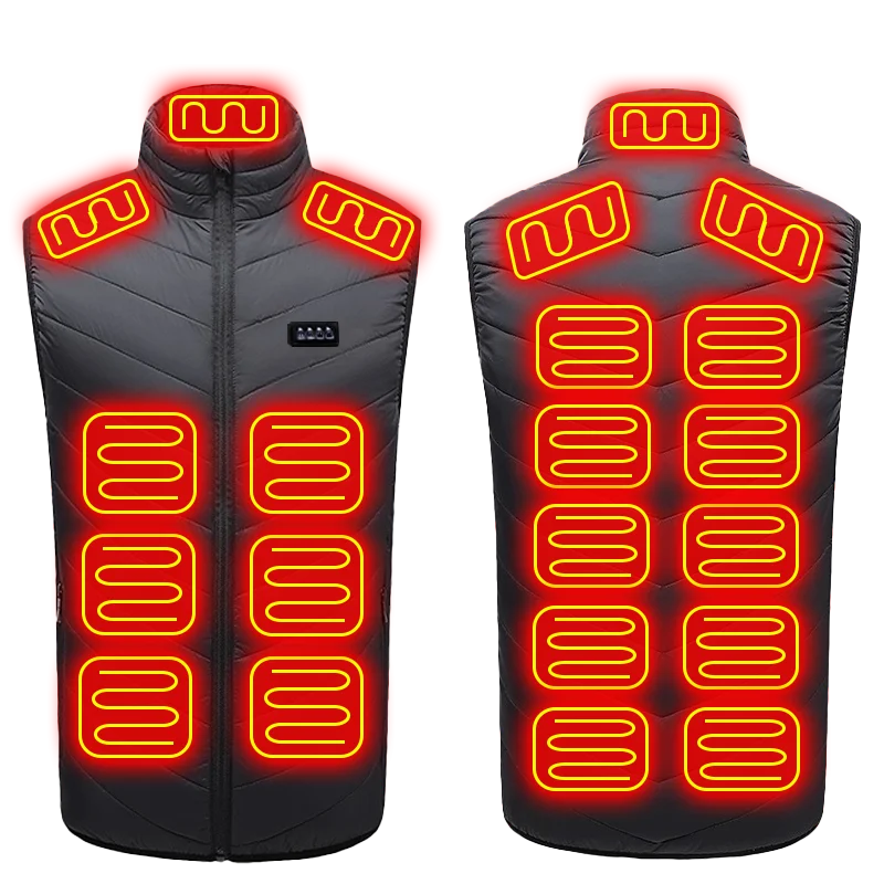 

21 Areas Heated Vest Zones Electric Heated Jackets Men Women Sportswear Heated Coat Graphene Coat USB Heating Jacket For Camping