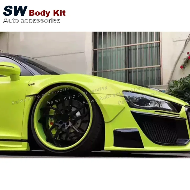 LB style Wide Body&Regula Body Kit For Audi R8 V8 V10 Upgrade Front And Rear Bumpers Wheel Brow Side Skirts Auto Parts wholesale