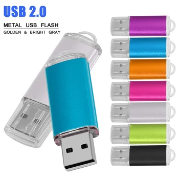 แฟลชไดร์ฟ USB สีสันสดใสความเร็วสูง, แฟลชไดรฟ์2.0โลหะความจุ32GB 16GB ความจุ1GB 64GB
