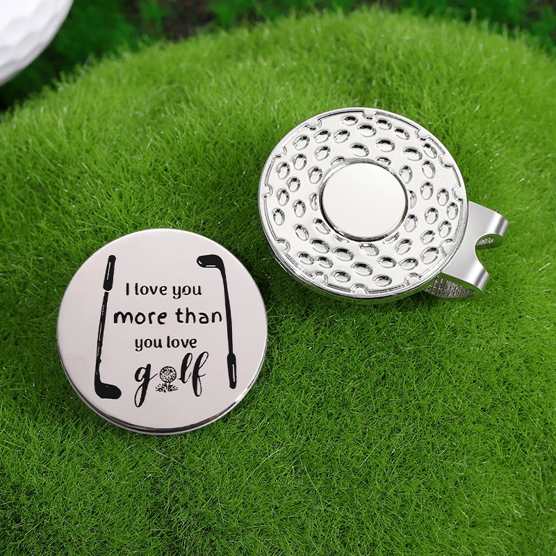 I Love You More Than You Love Golf Magnetic Hat Clip Golf Ball Marker Training Aids Accessories Gift for Golf Lover Friends