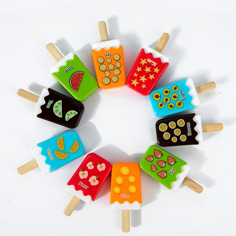 Jouets de crème glacée numérique Montessori pour enfants, jeu de correspondance des nombres, formation logique cognitive des couleurs, jouets éducatifs sensoriels, cadeaux pour enfants