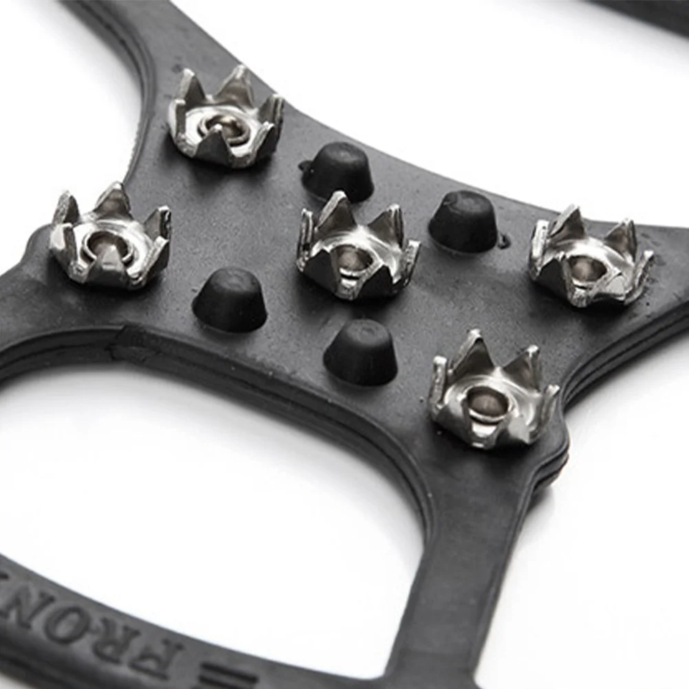 1 زوج الجليد المربط ترصيع المعادن سيليكون الفرقة مرنة بسط أحذية الثلوج غطاء عدم الانزلاق الشتاء قبضة الأشرطة المرابط حجم L #4