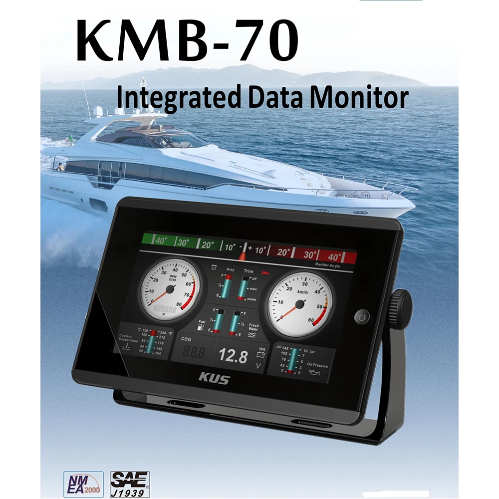 

Интегрированный монитор данных KUS KMB-70, 7-дюймовая панель приборов, 9-32В DC, совместим с сетями J1939 или NMEA 2000, 12В/24В, для лодок