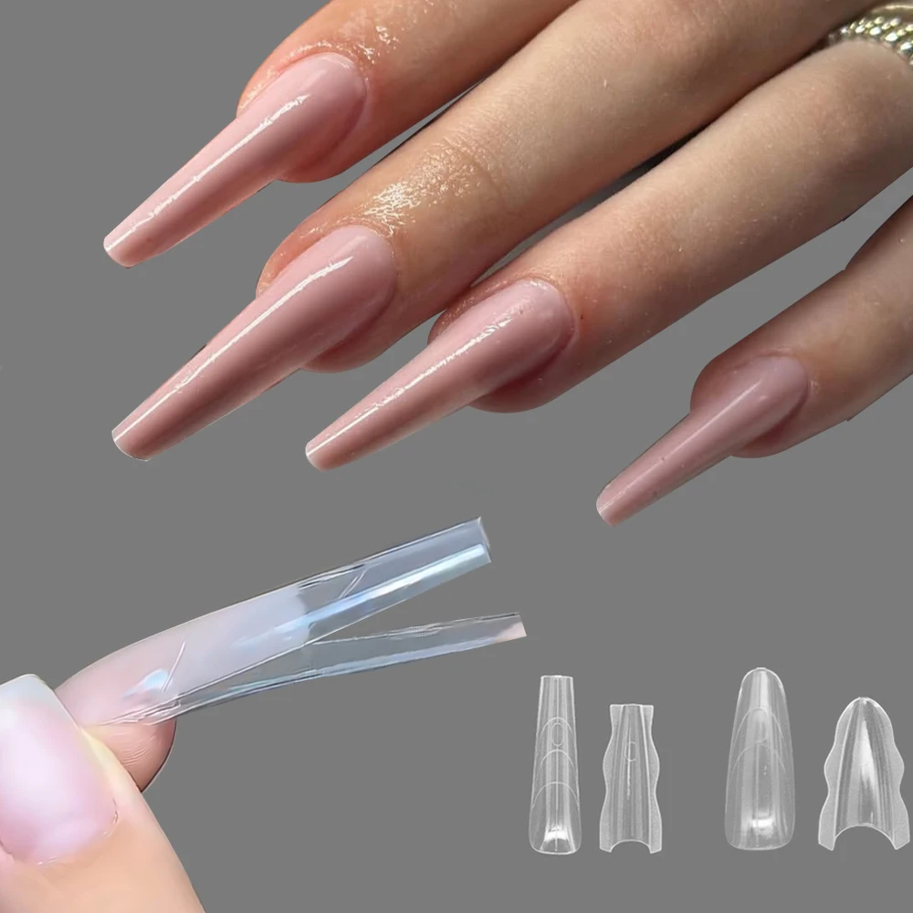 180 قطعة ساندويتش أشكال أظافر مزدوجة ملحقات-أشكال مزدوجة نعش اللوز قالب أظافر مانيكير قالب علوي قالب سفلي أداة إطالة #1