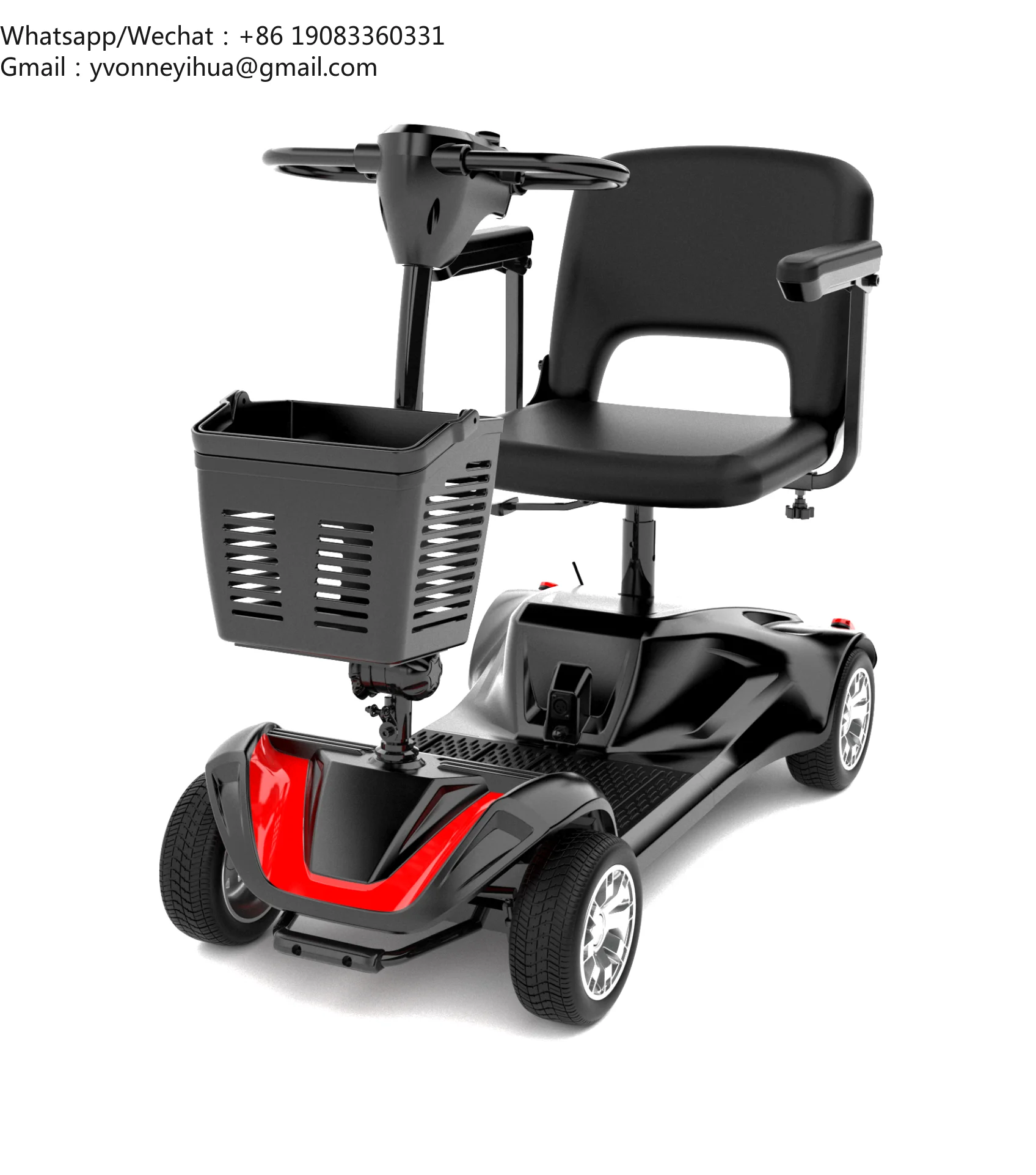 Hot Sell Wholesale Portable Lightweight Easy Folding 4 Wheel Handicapped Electric Mobility Scooter For Elderly Safe Travel