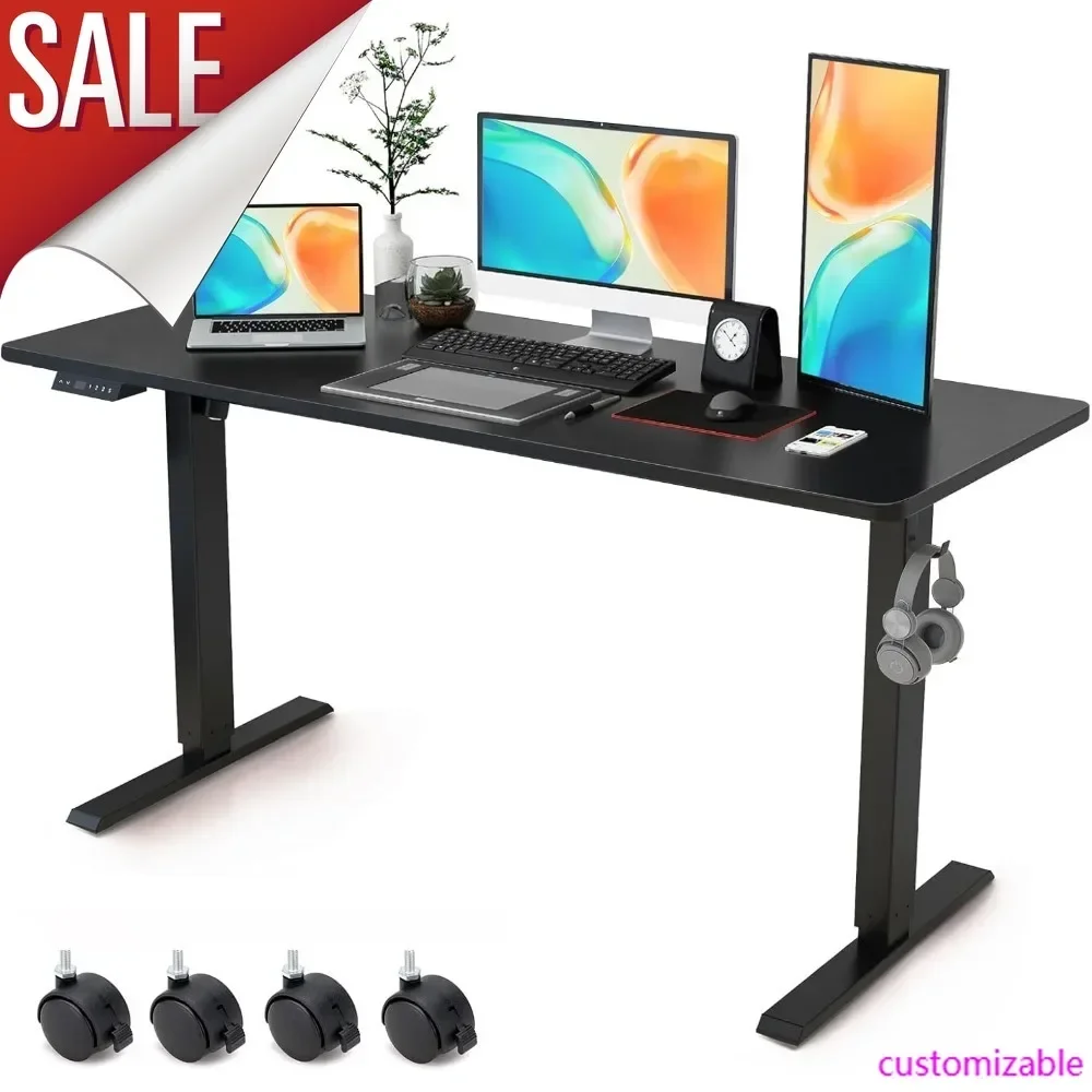 

Электрический регулируемый по высоте стол для работы стоя - передвижной стол для работы сидя и стоя на колесиках - мобильный компьютерный стол 55 дюймов