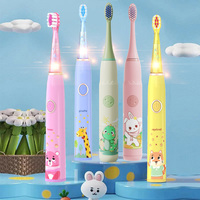 Sonic Electric Toothbrush for Child Colorful LED Light with Replacement Soft Heads Oral Deep Clean Rechargeable Toothbrush